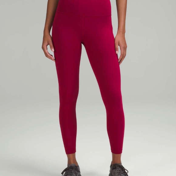 Lululemon Wunder Train High-Rise Tight with Pockets 25" Pomegranate 2 - Picture 2 of 7
